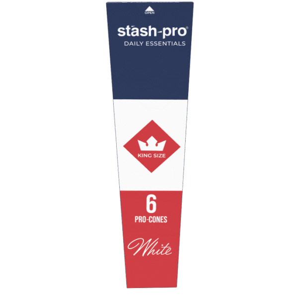 Stash-Pro King Size Pre-Rolled Cones - Pack of 6 (White) - France