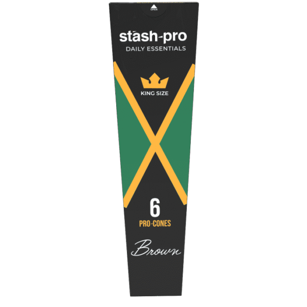 Stash-Pro King Size Pre-Rolled Cones - Pack of 6 (Brown) - jamaica