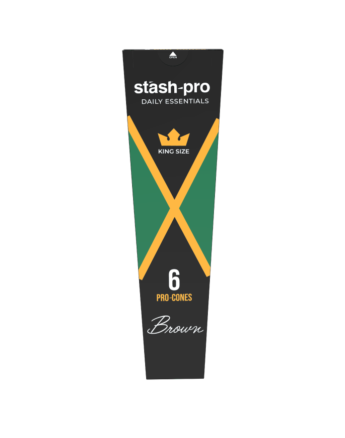 Stash-Pro King Size Pre-Rolled Cones - Pack of 6 (Brown) - jamaica