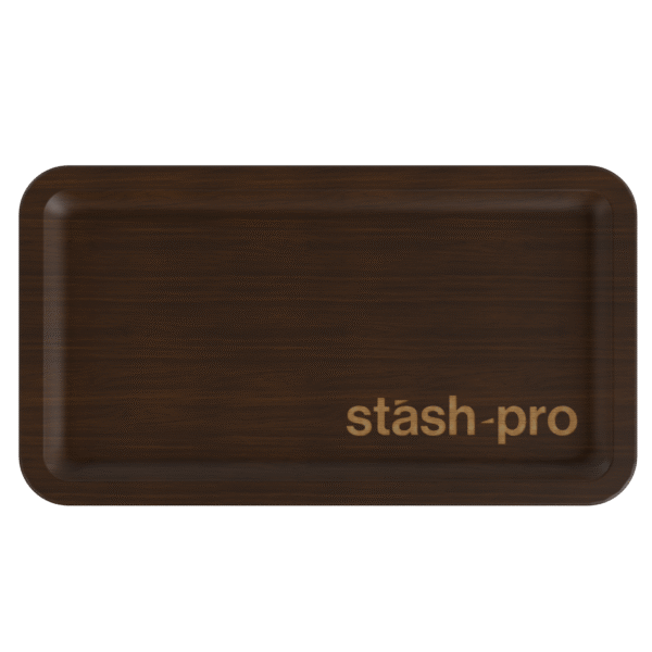 Stash-pro Wooden Rolling Tray - Dark Brown